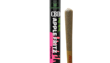 CBD Pre-roll Apple Fritz with Black Child-Resistant Pre-Roll Tube packaging