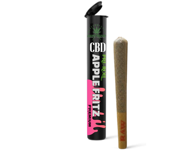 CBD Pre-roll Apple Fritz with Black Child-Resistant Pre-Roll Tube packaging
