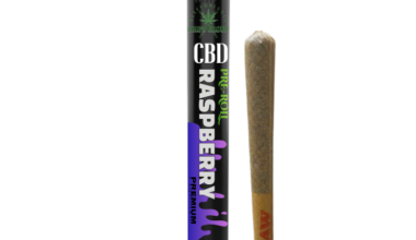 CBD Pre-roll Raspberry with Black Child-Resistant Pre-Roll Tube packaging