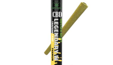Legendary White - Terpene & Kief-Infused Blunt with Black Child-Resistant Pre-Roll Tube packaging