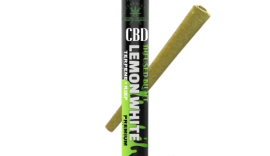 Lemon White - Terpene & Kief-Infused Blunt with Black Child-Resistant Pre-Roll Tube packaging