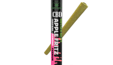 Apple Fritz - Diamond & Terpene-Infused Blunt with Black Child-Resistant Pre-Roll Tube packaging